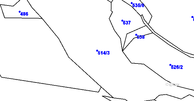 Parcela st. 514/3 v KÚ Velký Dřevíč, Katastrální mapa