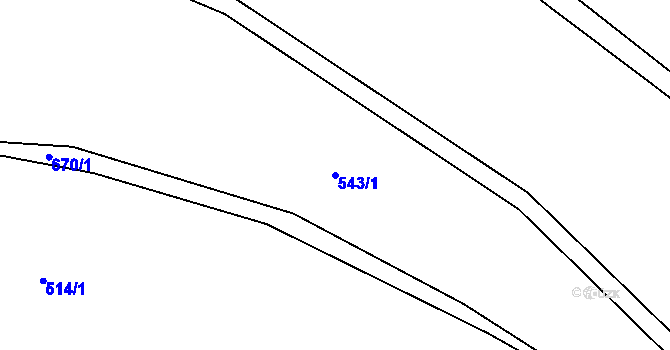 Parcela st. 543/1 v KÚ Velký Dřevíč, Katastrální mapa