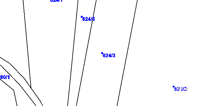 Parcela st. 624/3 v KÚ Velký Dřevíč, Katastrální mapa