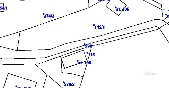 Parcela st. 998 v KÚ Velký Dřevíč, Katastrální mapa