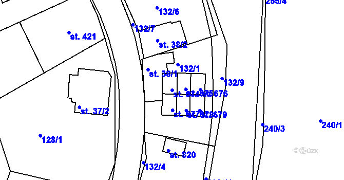 Parcela st. 674 v KÚ Velké Poříčí, Katastrální mapa