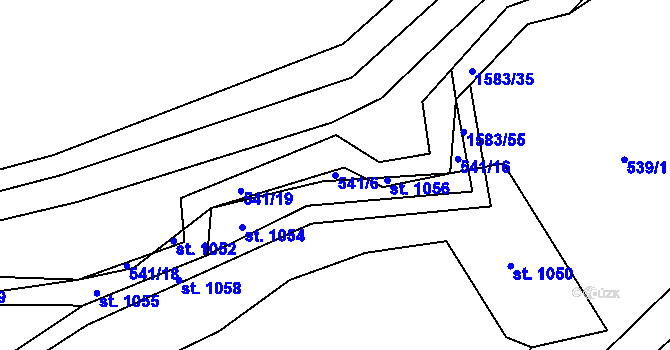 Parcela st. 541/6 v KÚ Velké Poříčí, Katastrální mapa