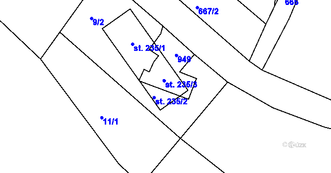 Parcela st. 116 v KÚ Rokytník, Katastrální mapa