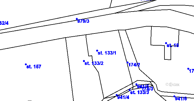 Parcela st. 133/1 v KÚ Rokytník, Katastrální mapa