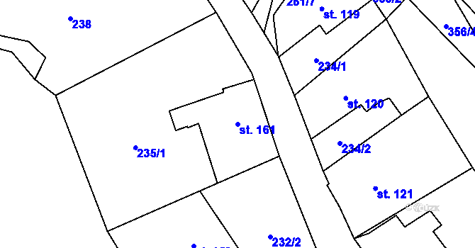 Parcela st. 161 v KÚ Rokytník, Katastrální mapa