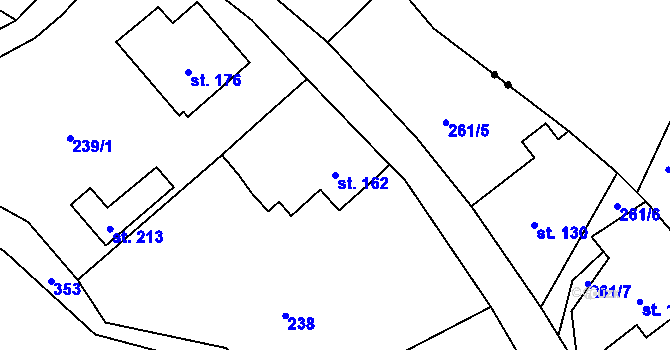 Parcela st. 162 v KÚ Rokytník, Katastrální mapa