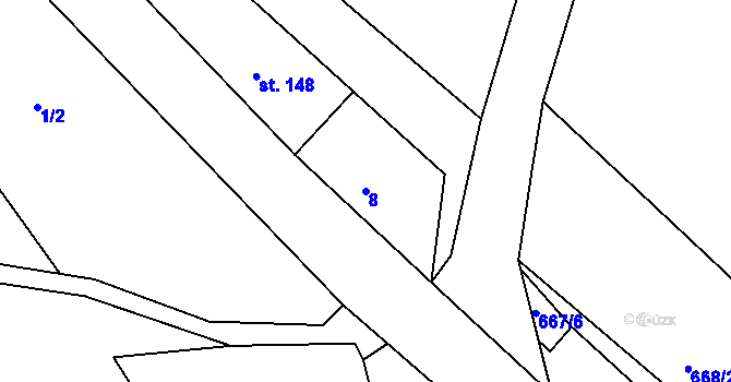 Parcela st. 8 v KÚ Rokytník, Katastrální mapa