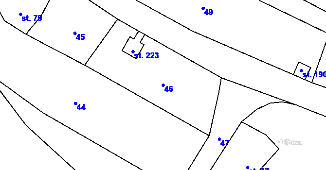 Parcela st. 46 v KÚ Rokytník, Katastrální mapa