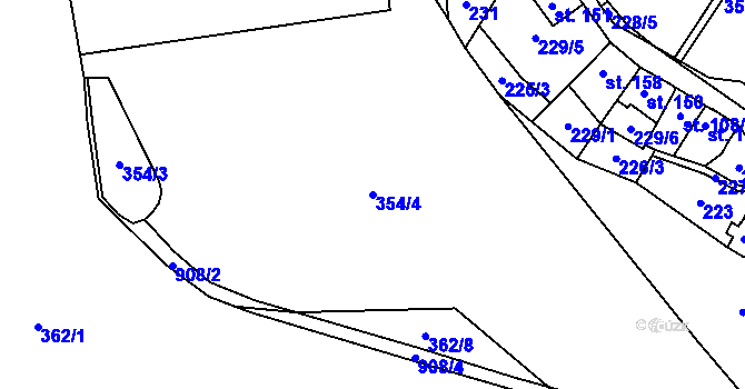 Parcela st. 354/4 v KÚ Rokytník, Katastrální mapa