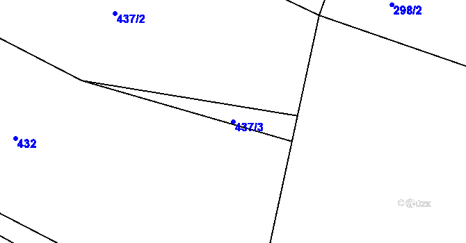 Parcela st. 437/3 v KÚ Rokytník, Katastrální mapa