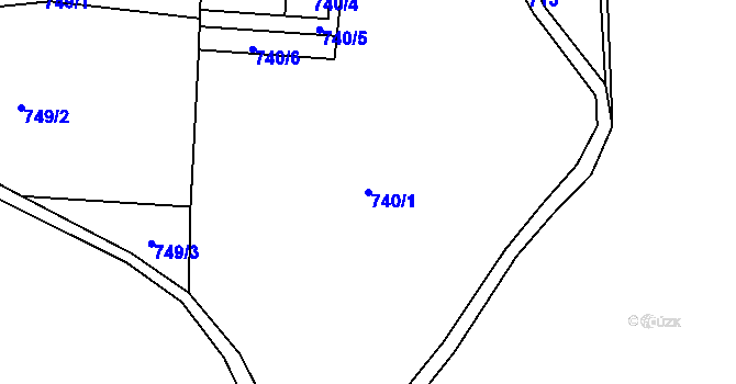 Parcela st. 740/1 v KÚ Rokytník, Katastrální mapa