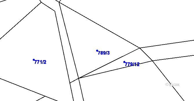 Parcela st. 789/3 v KÚ Rokytník, Katastrální mapa