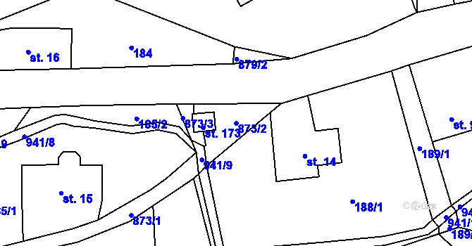 Parcela st. 873/2 v KÚ Rokytník, Katastrální mapa