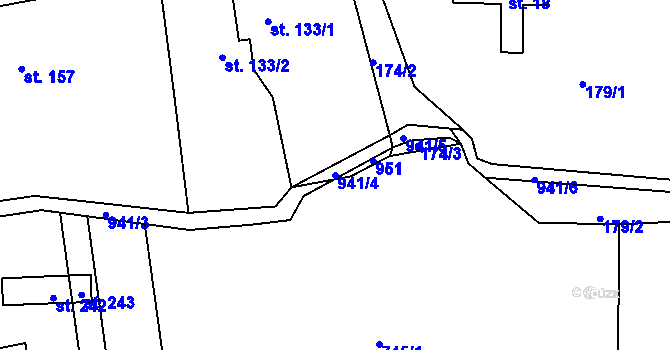 Parcela st. 941/4 v KÚ Rokytník, Katastrální mapa