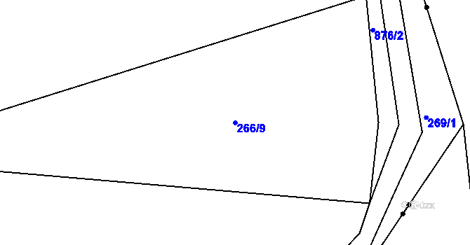 Parcela st. 266/9 v KÚ Rokytník, Katastrální mapa