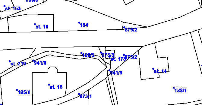 Parcela st. 873/3 v KÚ Rokytník, Katastrální mapa