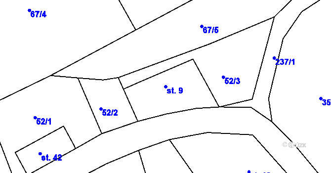 Parcela st. 9 v KÚ Malá Čermná, Katastrální mapa
