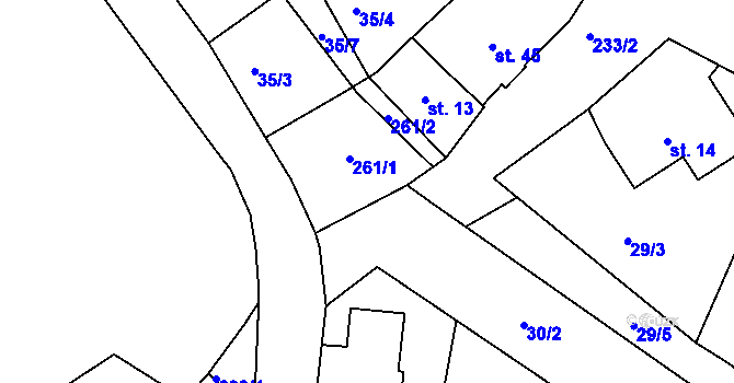 Parcela st. 15 v KÚ Malá Čermná, Katastrální mapa