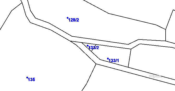 Parcela st. 133/2 v KÚ Malá Čermná, Katastrální mapa