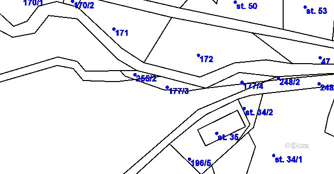 Parcela st. 177/3 v KÚ Malá Čermná, Katastrální mapa
