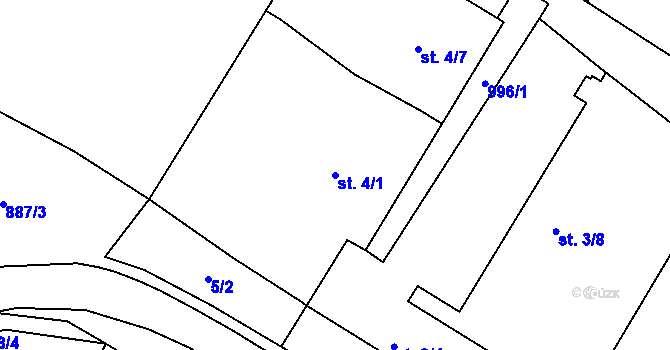 Parcela st. 4/1 v KÚ Hrotovice, Katastrální mapa