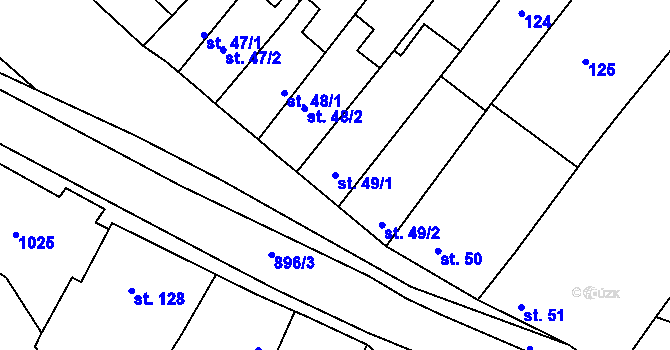 Parcela st. 49/1 v KÚ Hrotovice, Katastrální mapa