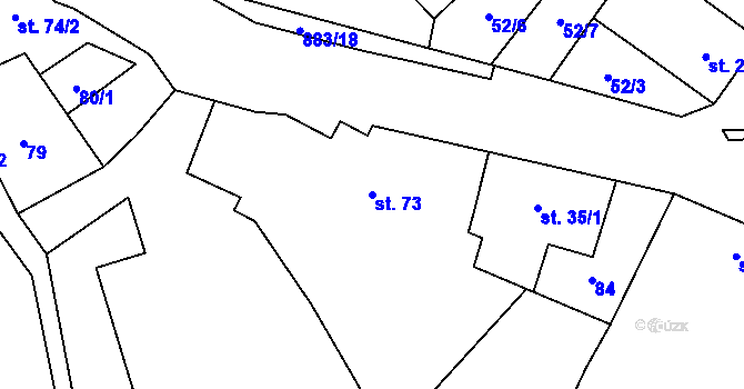Parcela st. 73 v KÚ Hrotovice, Katastrální mapa