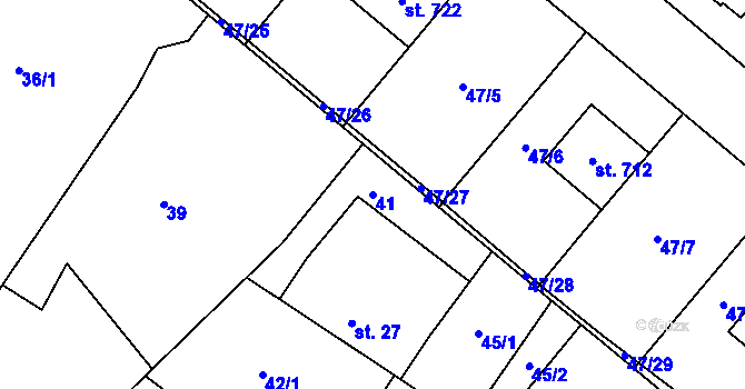 Parcela st. 41 v KÚ Hrotovice, Katastrální mapa