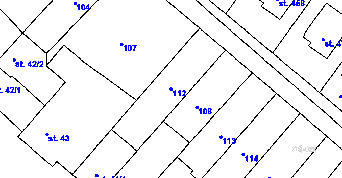 Parcela st. 112 v KÚ Hrotovice, Katastrální mapa