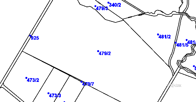Parcela st. 479/2 v KÚ Hrotovice, Katastrální mapa