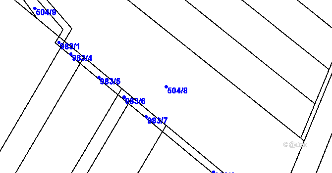 Parcela st. 504/8 v KÚ Hrotovice, Katastrální mapa
