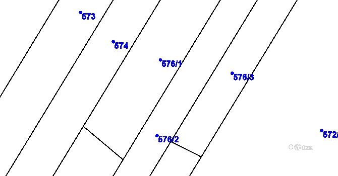 Parcela st. 576 v KÚ Hrotovice, Katastrální mapa