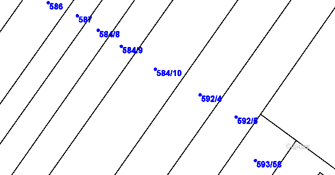 Parcela st. 591 v KÚ Hrotovice, Katastrální mapa
