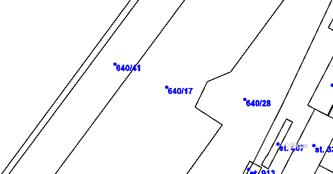 Parcela st. 640/17 v KÚ Hrotovice, Katastrální mapa