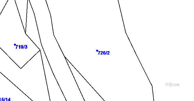 Parcela st. 726/2 v KÚ Hrotovice, Katastrální mapa