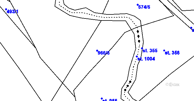 Parcela st. 966/5 v KÚ Hrotovice, Katastrální mapa