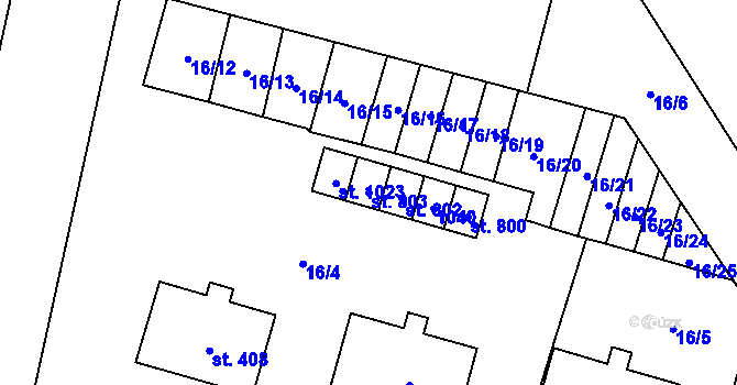 Parcela st. 803 v KÚ Hrotovice, Katastrální mapa