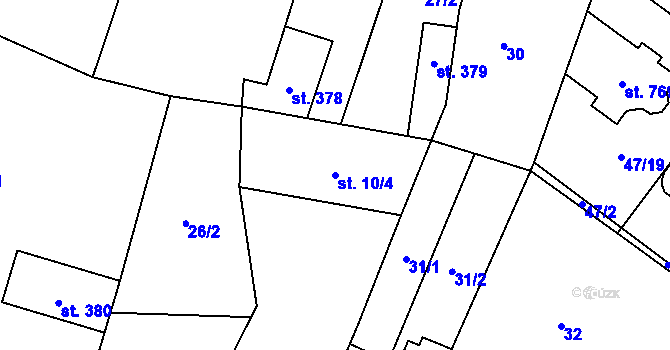 Parcela st. 10/4 v KÚ Hrotovice, Katastrální mapa