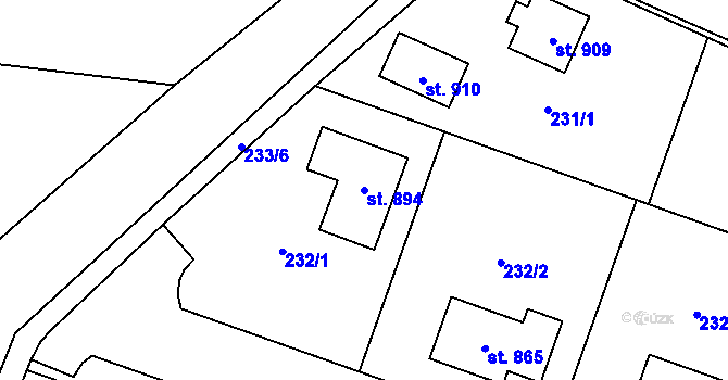 Parcela st. 894 v KÚ Hrotovice, Katastrální mapa