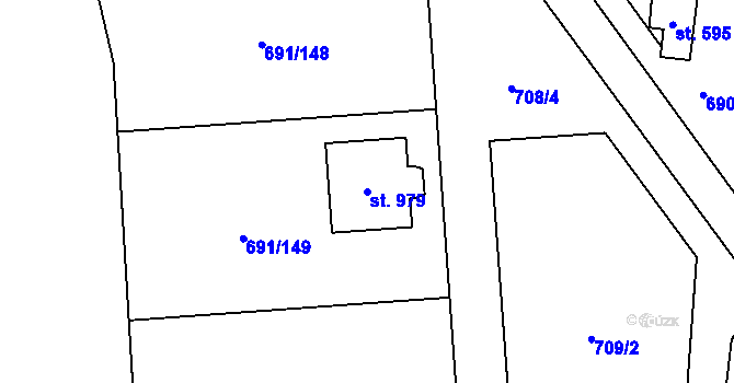 Parcela st. 979 v KÚ Hrotovice, Katastrální mapa