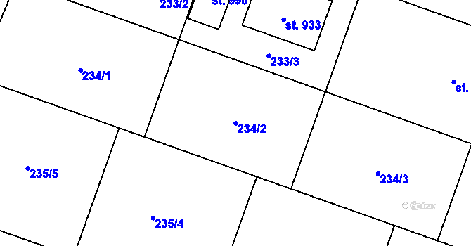 Parcela st. 234/2 v KÚ Hrotovice, Katastrální mapa