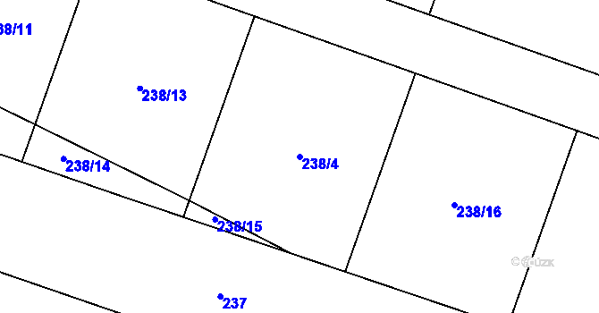 Parcela st. 238/4 v KÚ Hrotovice, Katastrální mapa