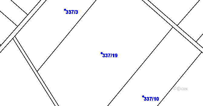 Parcela st. 337/19 v KÚ Hrotovice, Katastrální mapa