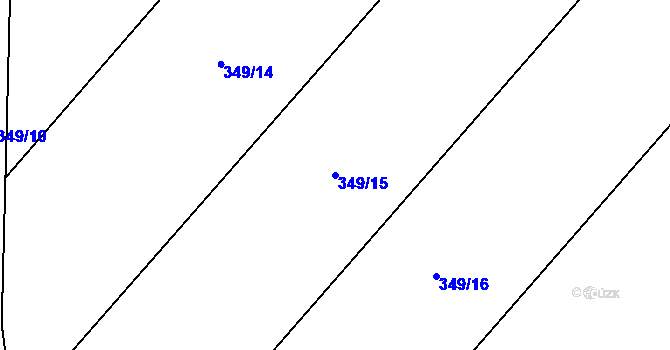 Parcela st. 349/15 v KÚ Hrotovice, Katastrální mapa