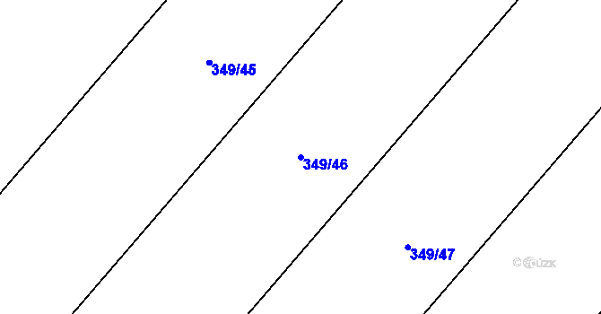 Parcela st. 349/46 v KÚ Hrotovice, Katastrální mapa