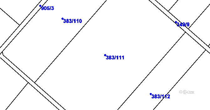 Parcela st. 383/111 v KÚ Hrotovice, Katastrální mapa
