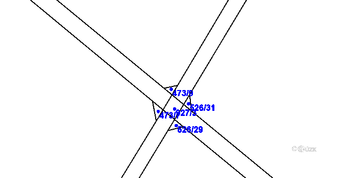 Parcela st. 473/9 v KÚ Hrotovice, Katastrální mapa