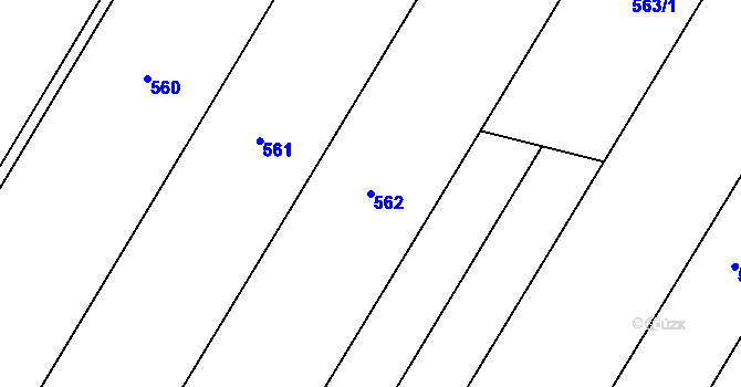 Parcela st. 562 v KÚ Hrotovice, Katastrální mapa