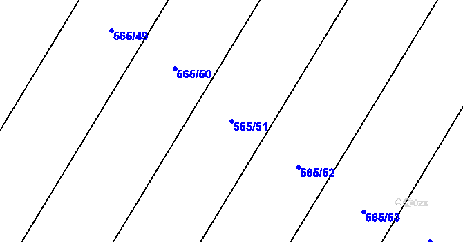 Parcela st. 565/51 v KÚ Hrotovice, Katastrální mapa