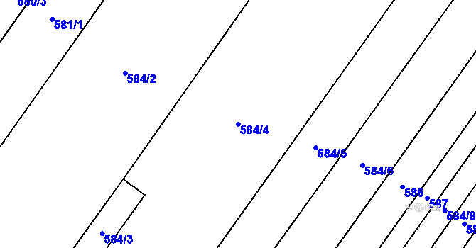 Parcela st. 584/4 v KÚ Hrotovice, Katastrální mapa